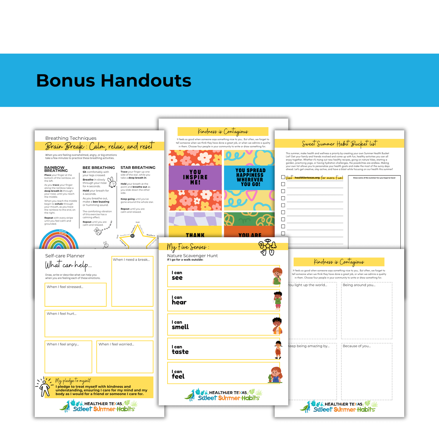 Sweet Summer Habits bonus handouts graphic