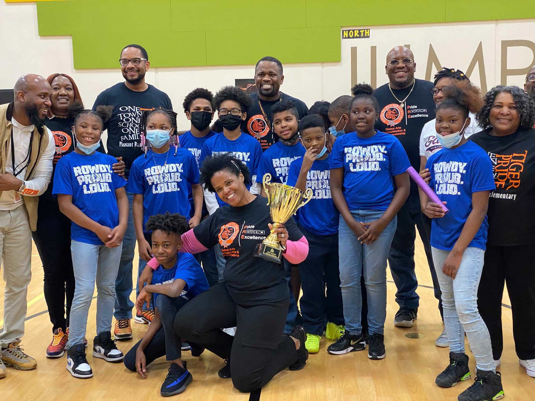 Lancaster ISD Representatives posing for a photo after winning the It's Time Texas Community Challenge